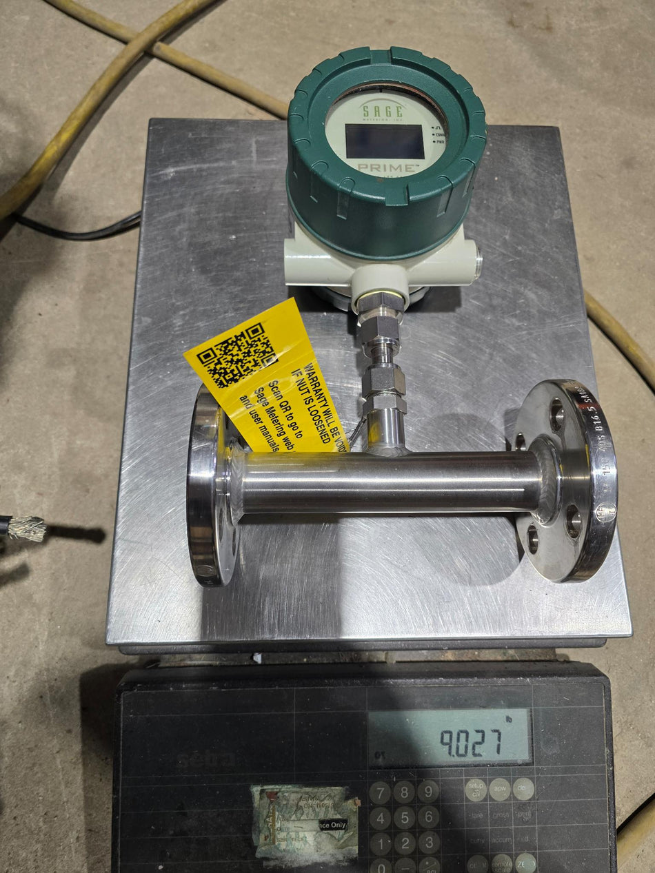 (USED) SAGE PRIME SIP-100-DC24-N2 FLOW METER 1" 150