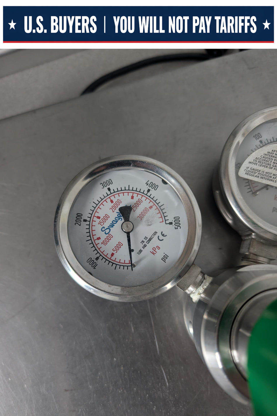 Swagelok Pressure Regulator- KPR1GPM412A20000- HP Max 3000 PSIG LP 0-250 PSIG With Gauges