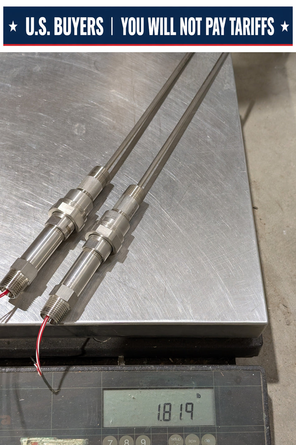 Rosemount Temperature Probe - 12 Inch - 68R21C30A080F62E6R - With 1/2 inch NPT Fittings -New