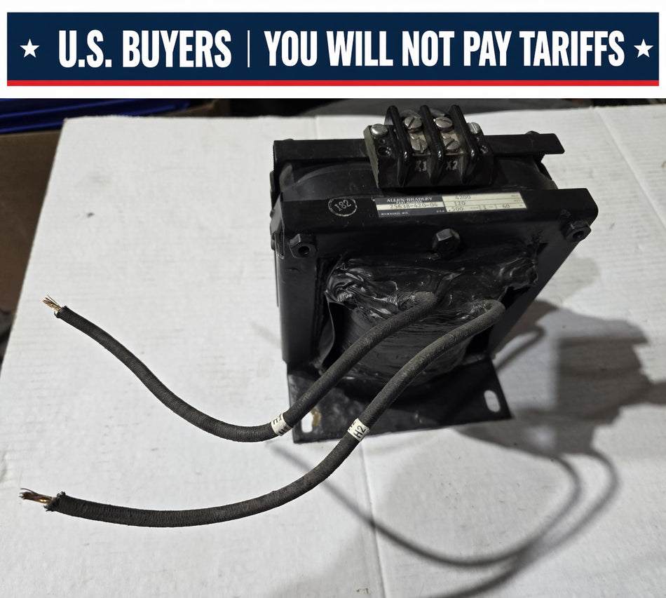 ALLEN BRADLEY 25638-420-04 TRANSFORMER 4200 V PRIMARY 120 VAC SECONDARY .5 KVA 1 PHASE (USED)