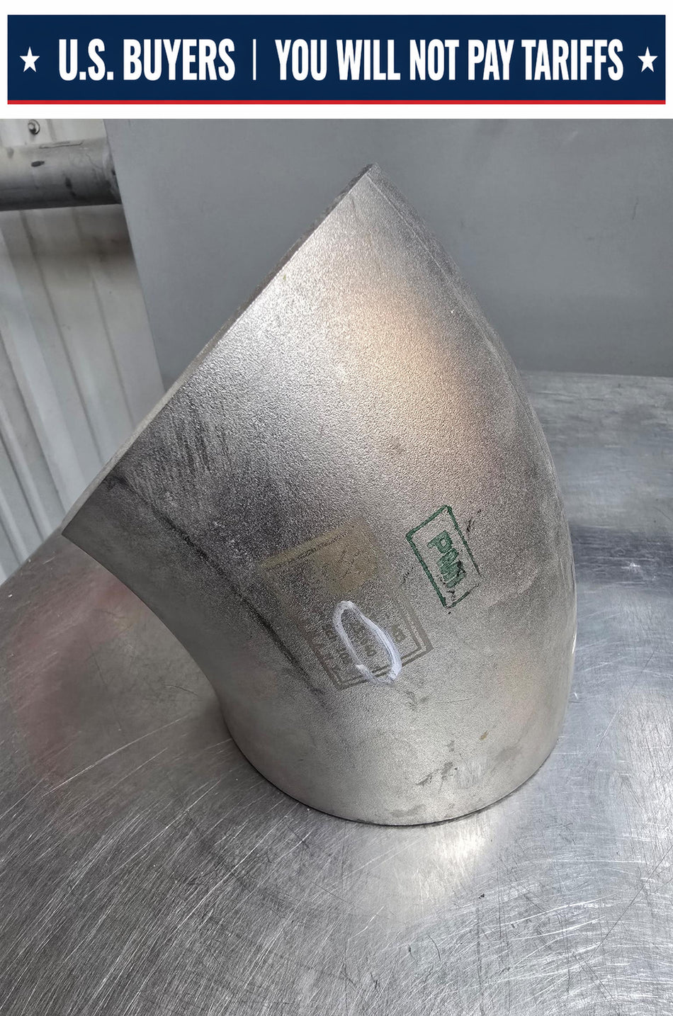 Schulz 4", 45° Elbow, Schedule 10  Butt Weld  304/304L Stainless Steel SA-403