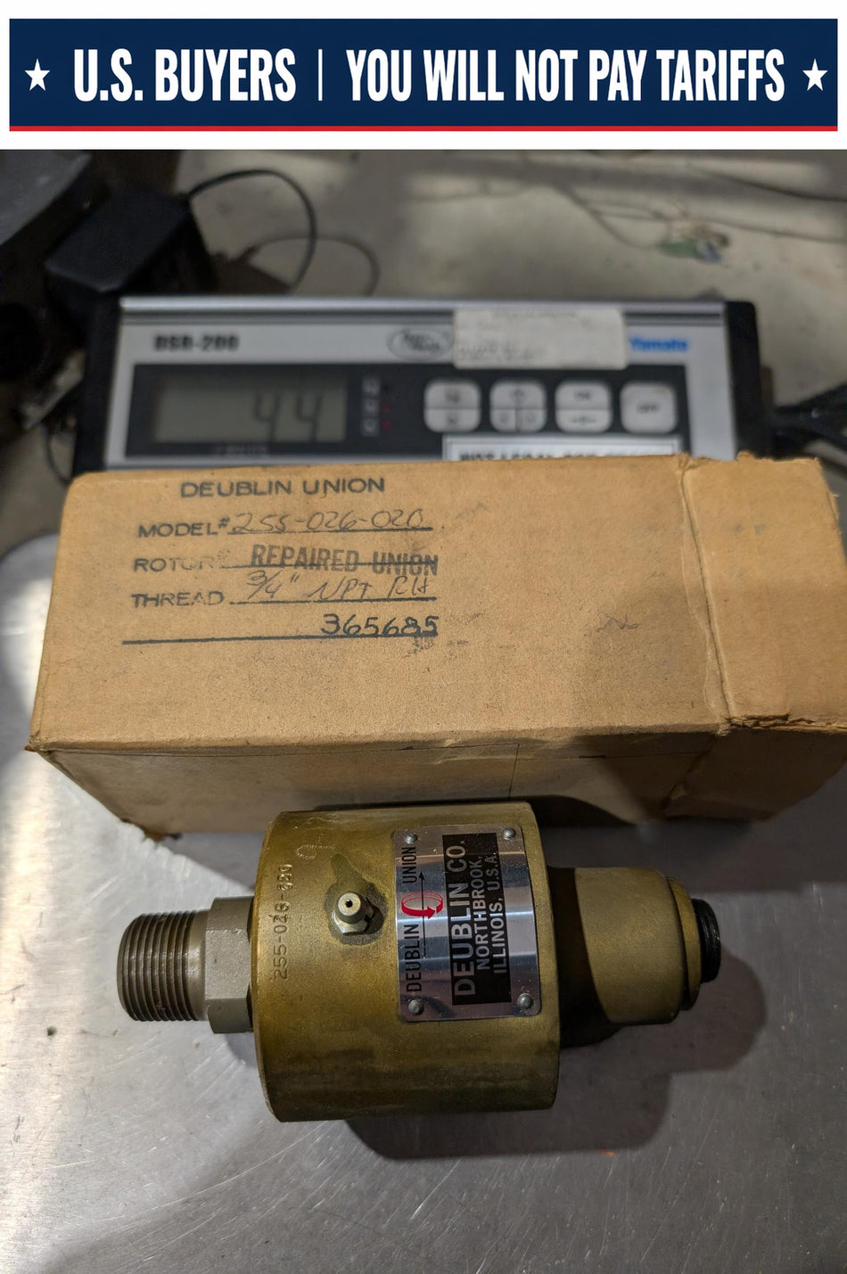 Deublin Union 255-026-020 - 3/4 Inch NPT RH Rotary Joint
