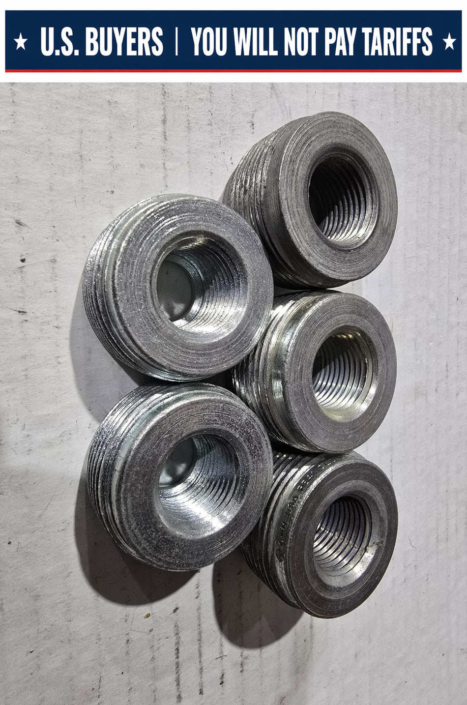 T&B RE41 Explosionproof Reducing Bushing, 1-1/4 to 1/2 in Trade, Steel, Zinc Plated (LOT OF 5) NOTE 2 ARE SHORTER