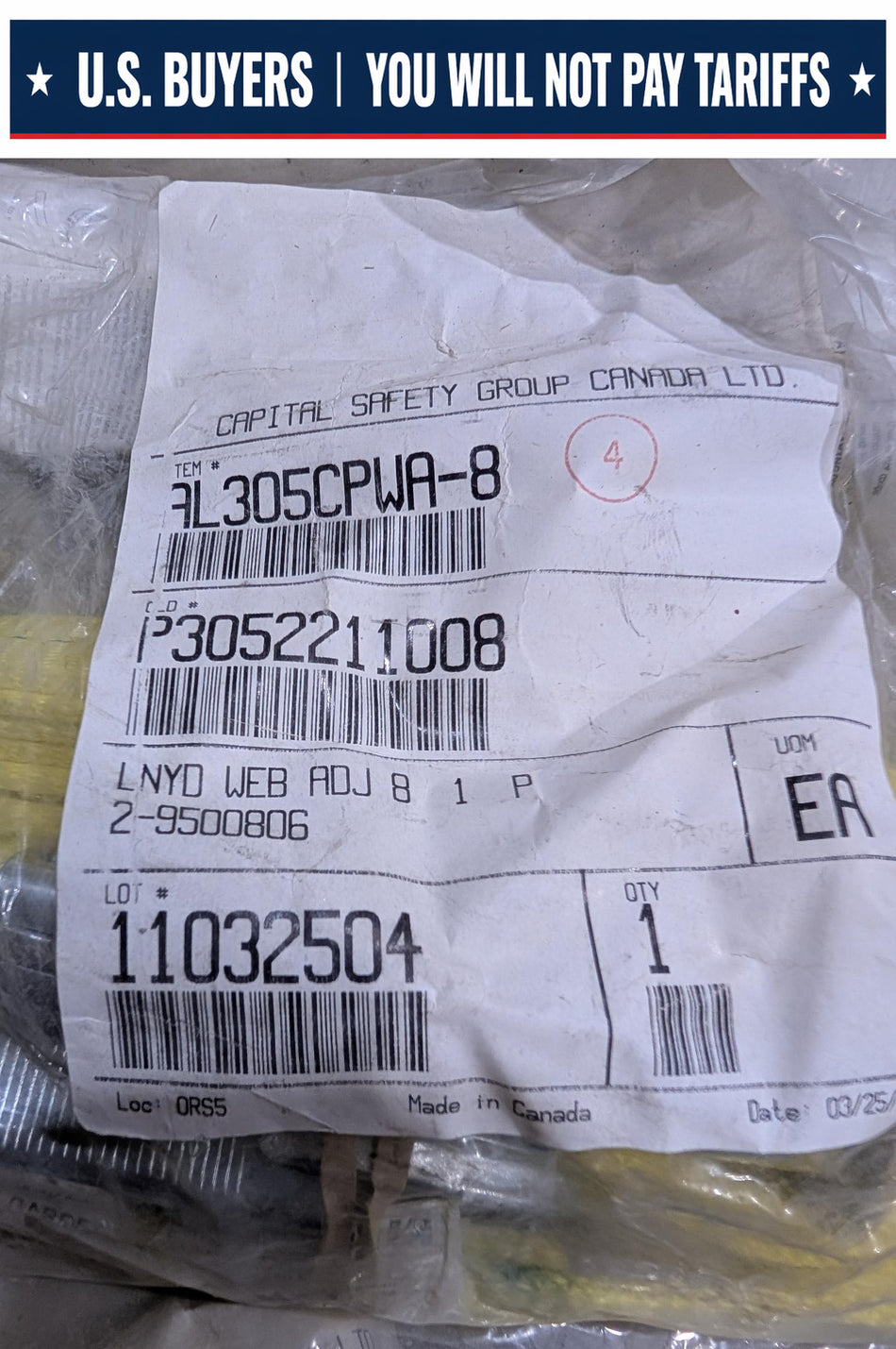 Protecta Positioning Lanyard Safety Harness AL305CPWA-4 - 4 feet Long - 141 kg