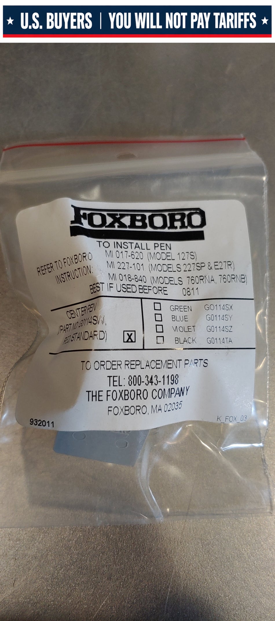 Foxboro Center Pen Red Standard G0114SW