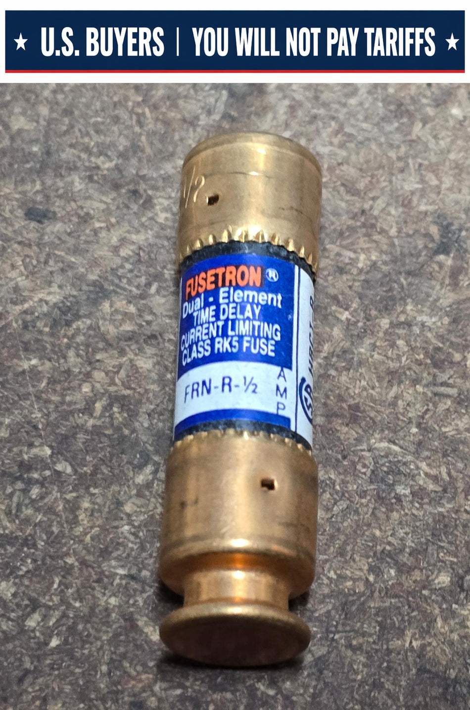 Bussmann FRN-R-1/2 Fusetron, DUAL ELEMENT, TIME DELAY 250V Class RK5