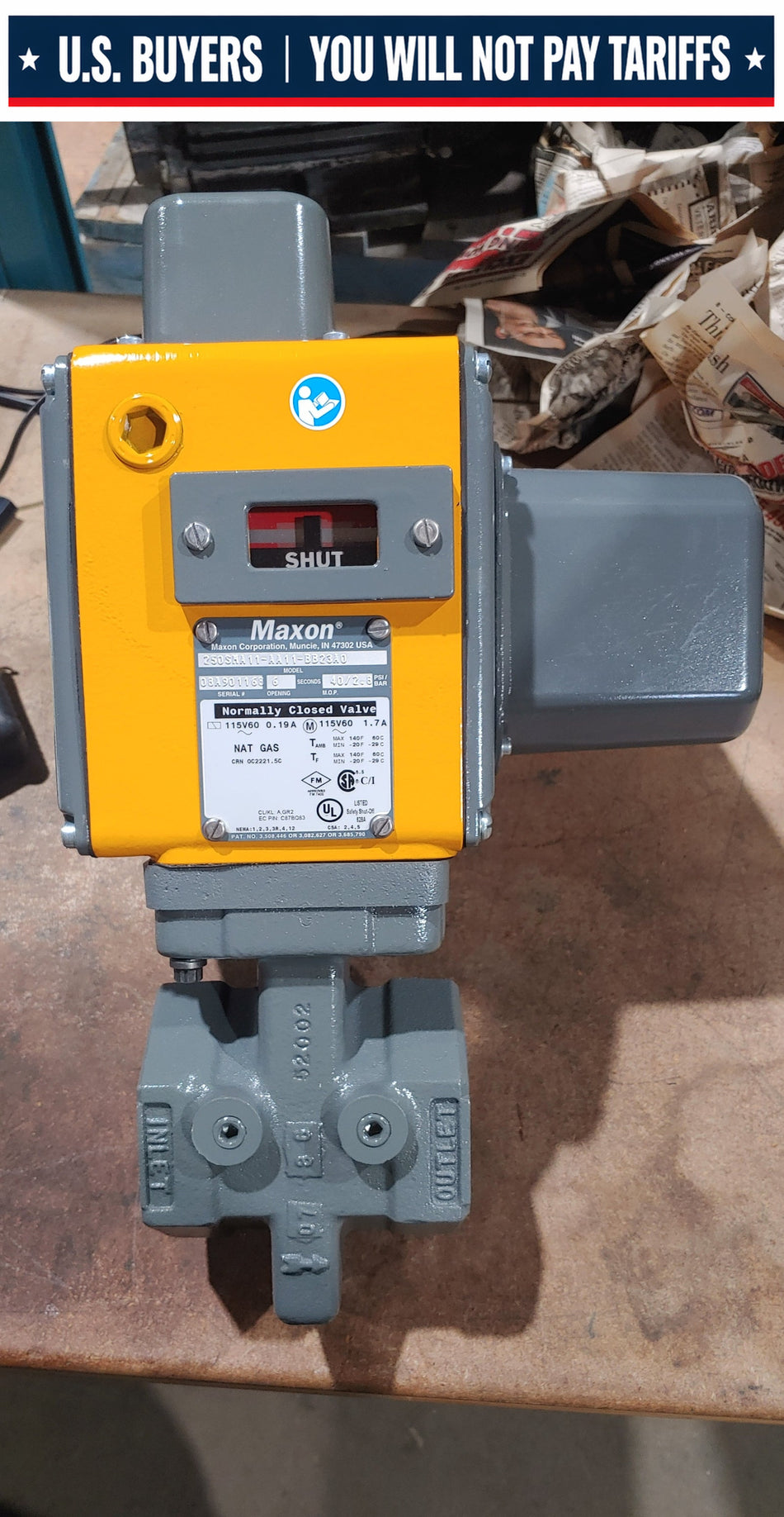 Maxon Natural Gas Shut Off Valve 250sma11-aa11-bb23a0
