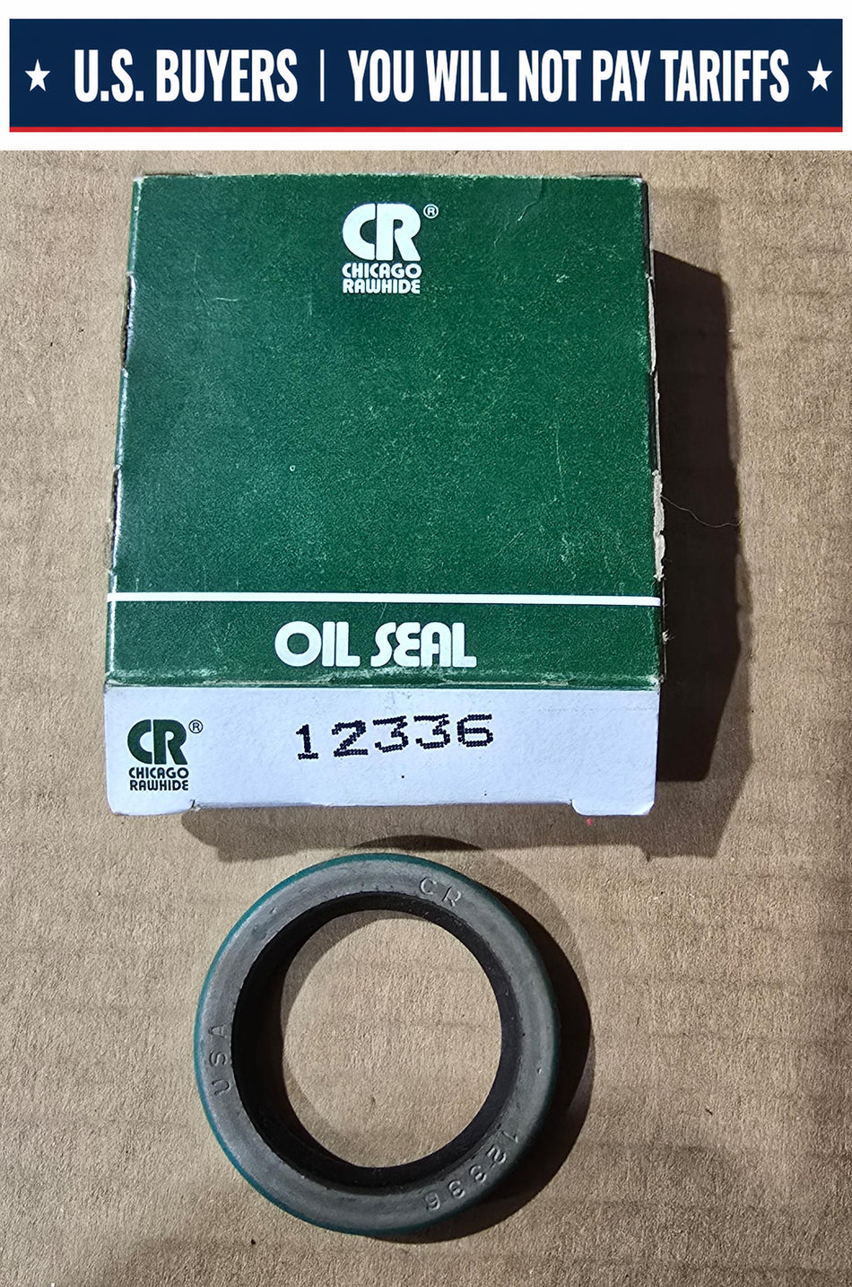 CR Seals  12336 Single Lip Oil Seal - Solid, 1.250 in Shaft Dia., 1.687 in OD, 0.250 in Overall Width