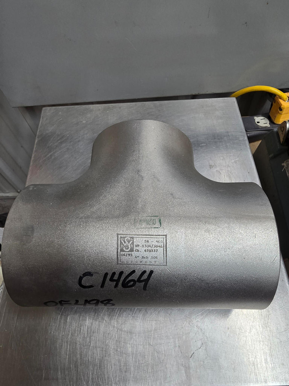 Schulz Tee  4"  Schedule 10  Butt Weld 304/304L Stainless Steel  CH. 470337