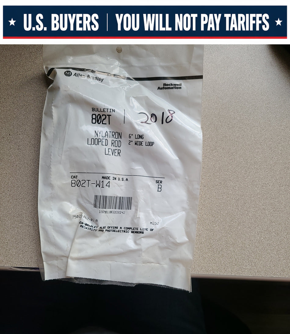 Allen Bradley 802T-W14 Lever Nylatron Looped Switch Lever 6" L x 2" W - NEW IN B