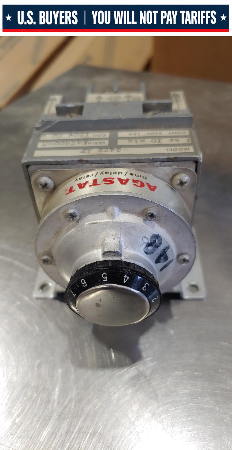 Agastat Timing Relay Model: 2422AF Coil:120V 60CY Time:1-10MIN