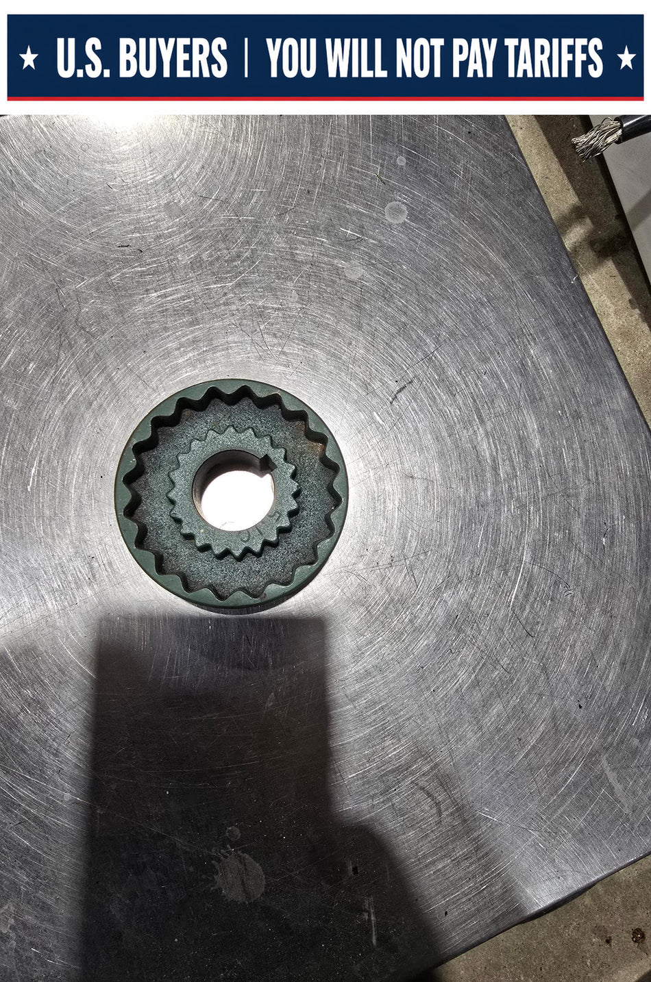 Sleeve Coupling Flange 5J 1-1/8"  -   Cast Iron Material 1/4 KEYWAY (USED)