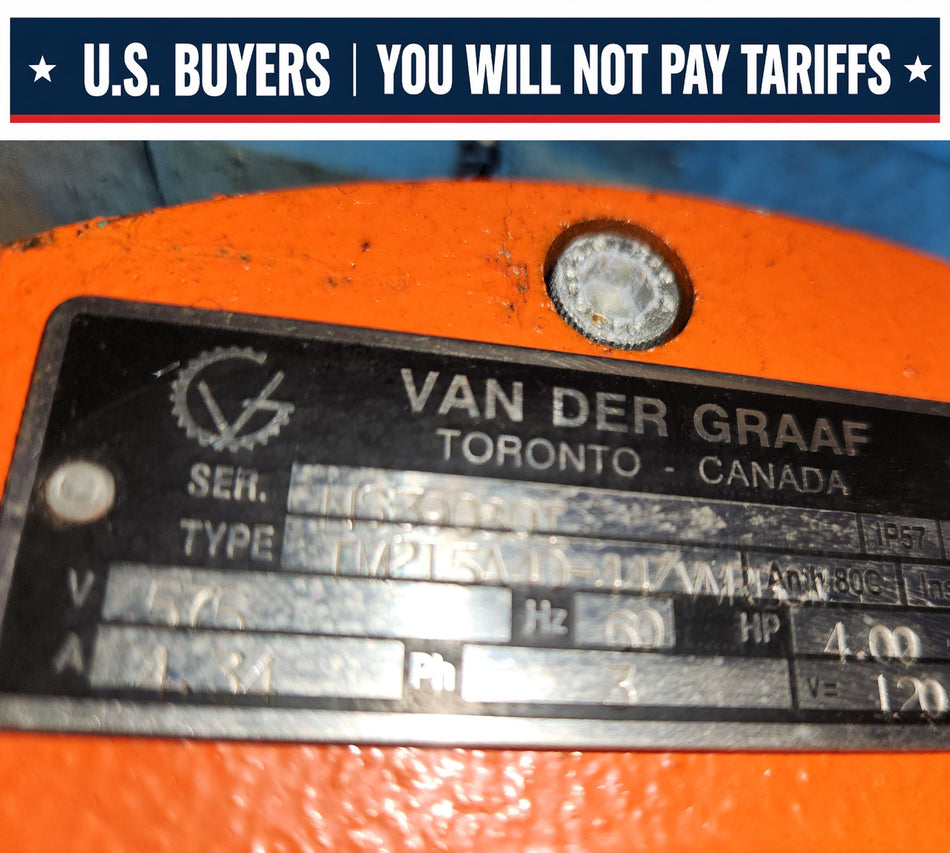 Van Der Graaf Drum Motor (Powered Conveyor Head Pulley) - 4.00 HP - 575v - 3 PH - TM215A40 -44ZVMRBCCW