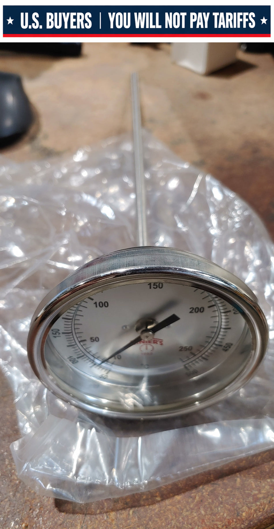 WINTERS 3" Dial thermometer 12" Stem 30120B11 50-500F or 10-250C