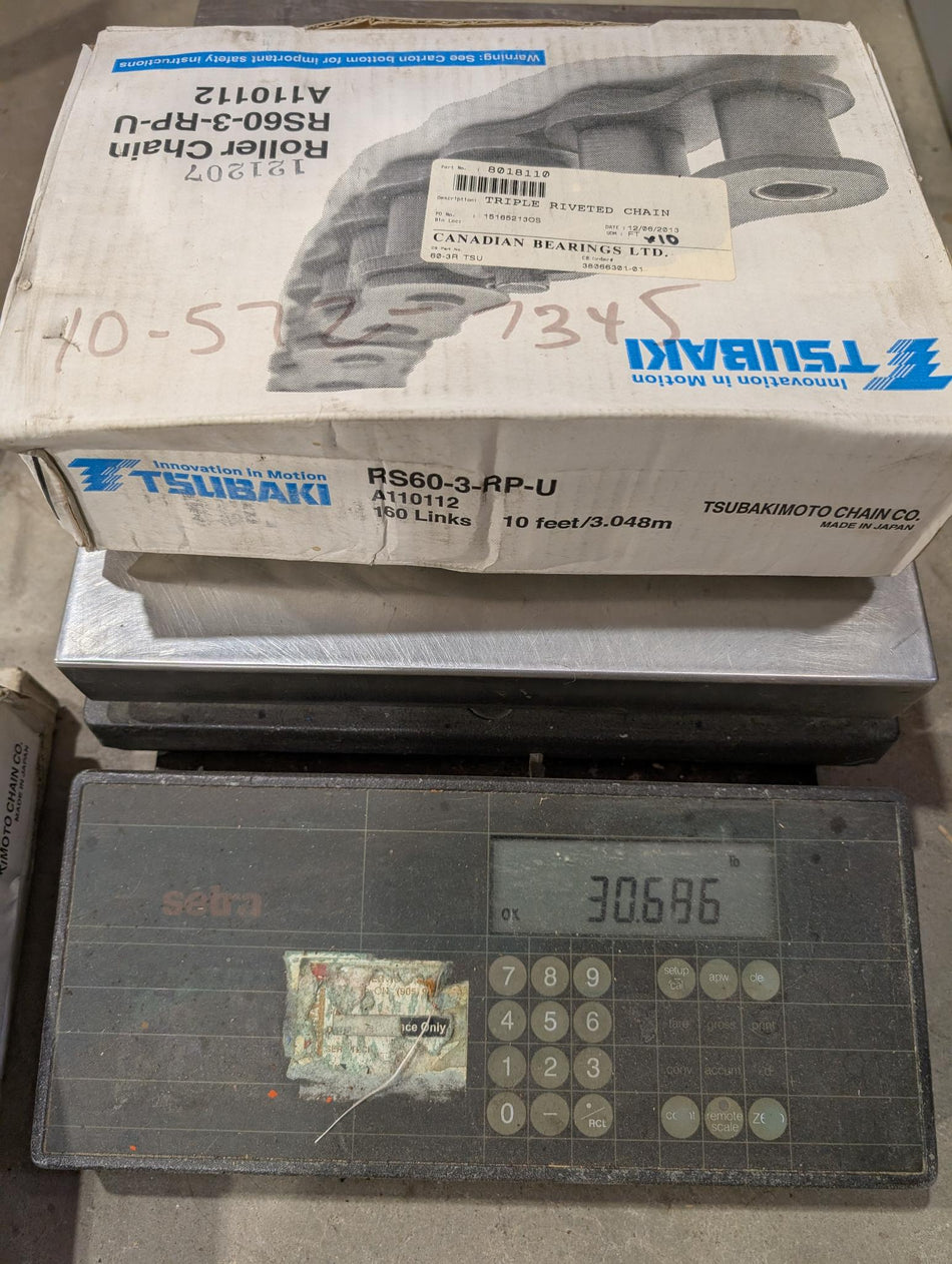TSUBAKI Roller Chain 60-3-RP-U - 10 FT - A110112 - New