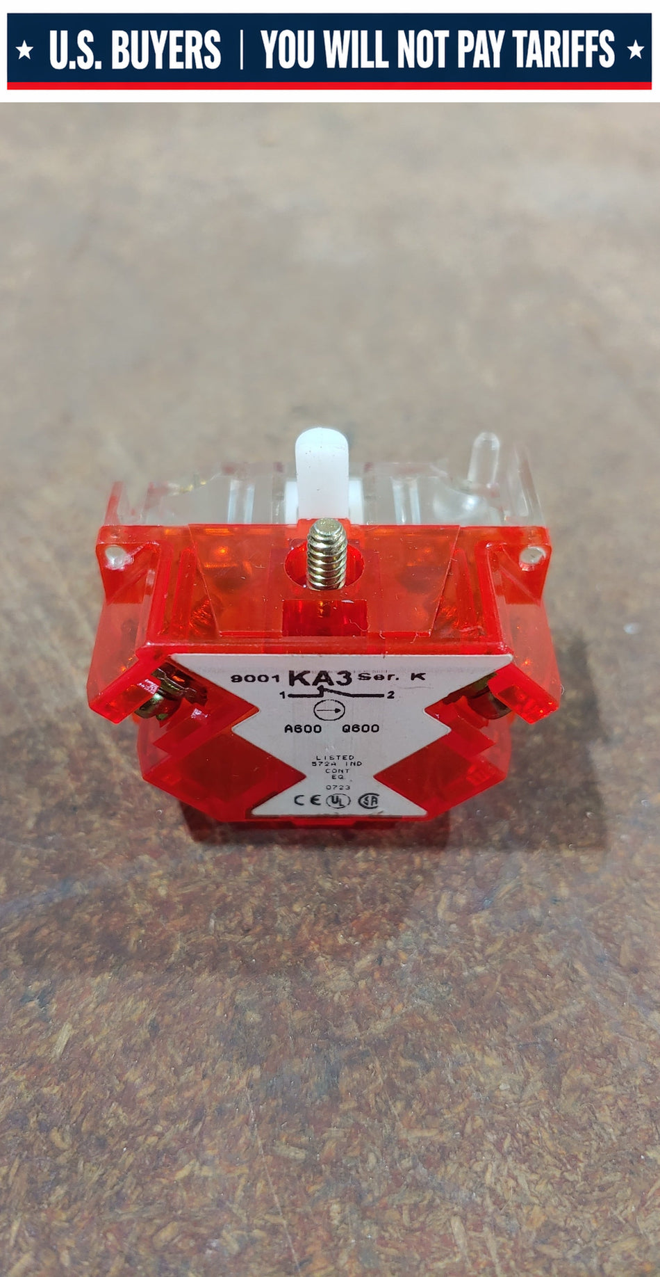 Contact block with protected terminals, Harmony 9001K, Harmony 9001 KA3, 0-600V, silver alloy contacts, screw clamp terminal, positive opening, 1NC