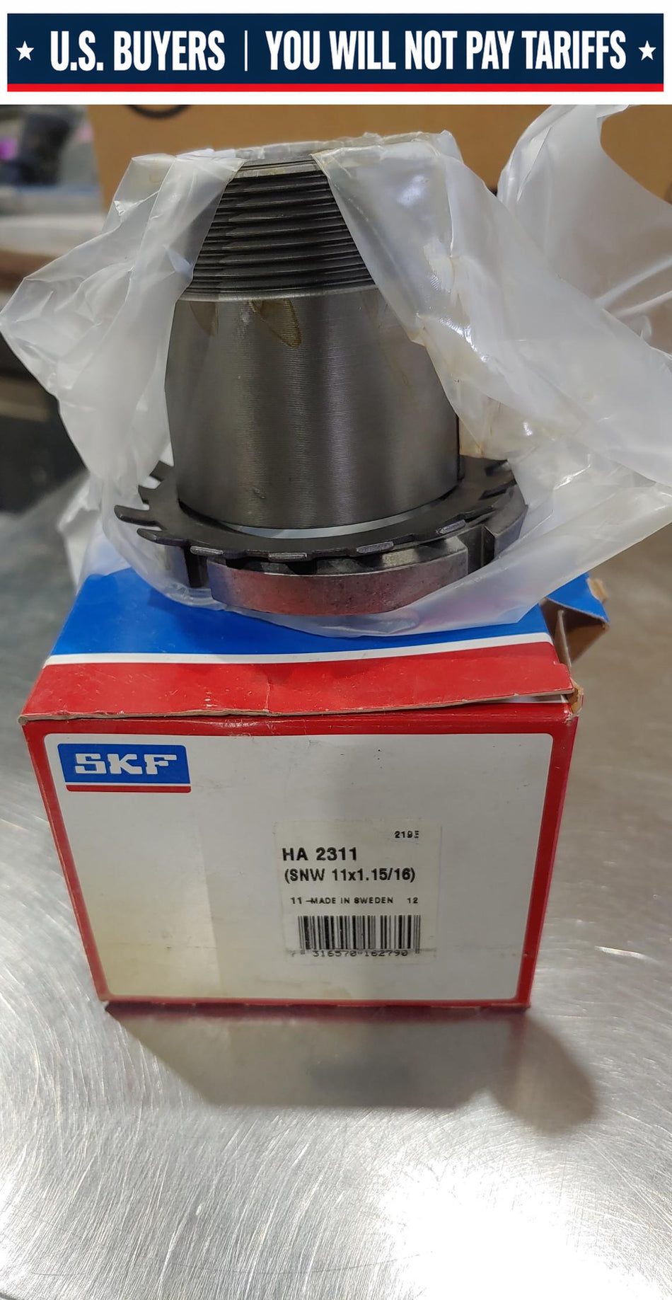 SKF HA 2311 11X1.15/16 Adapter sleeve with KM lock nut and MB lock washer (NEW)
