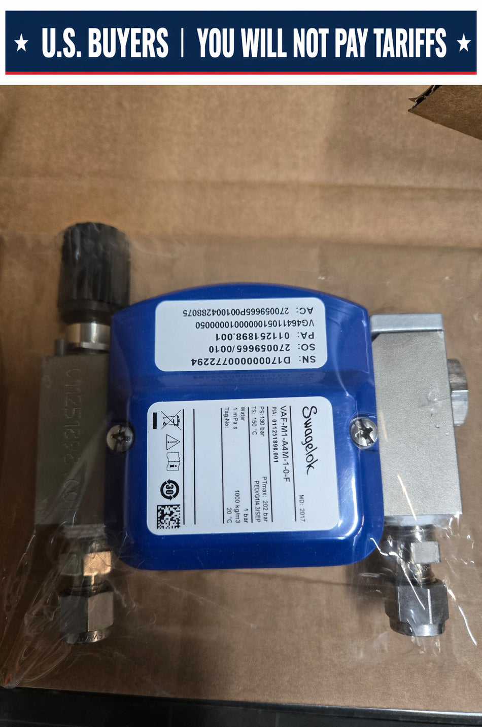 Swagelok VAF-M1-A4M-1-0-F Variable Area Flowmeter