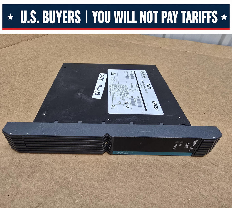 SIEMENS 39SAMCAN APACS+, ROM VERSION 3.05, REV: 13, SAM STANDARD ANALOG MODULE, 24V-DC, (Used)