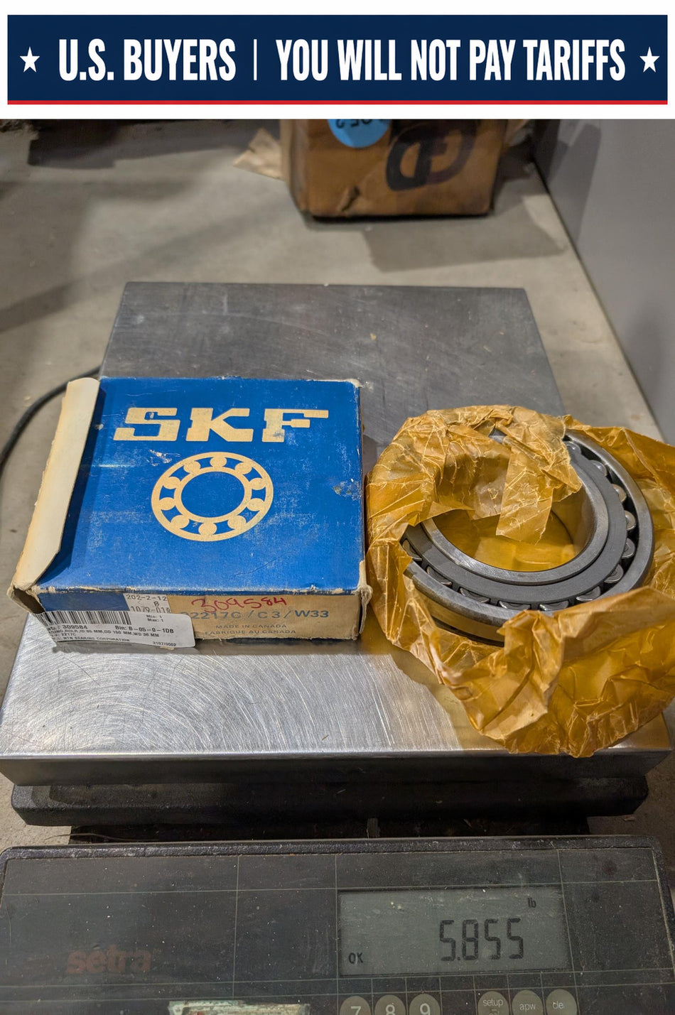 SKF Spherical Roller Bearing- 2217C - NEW