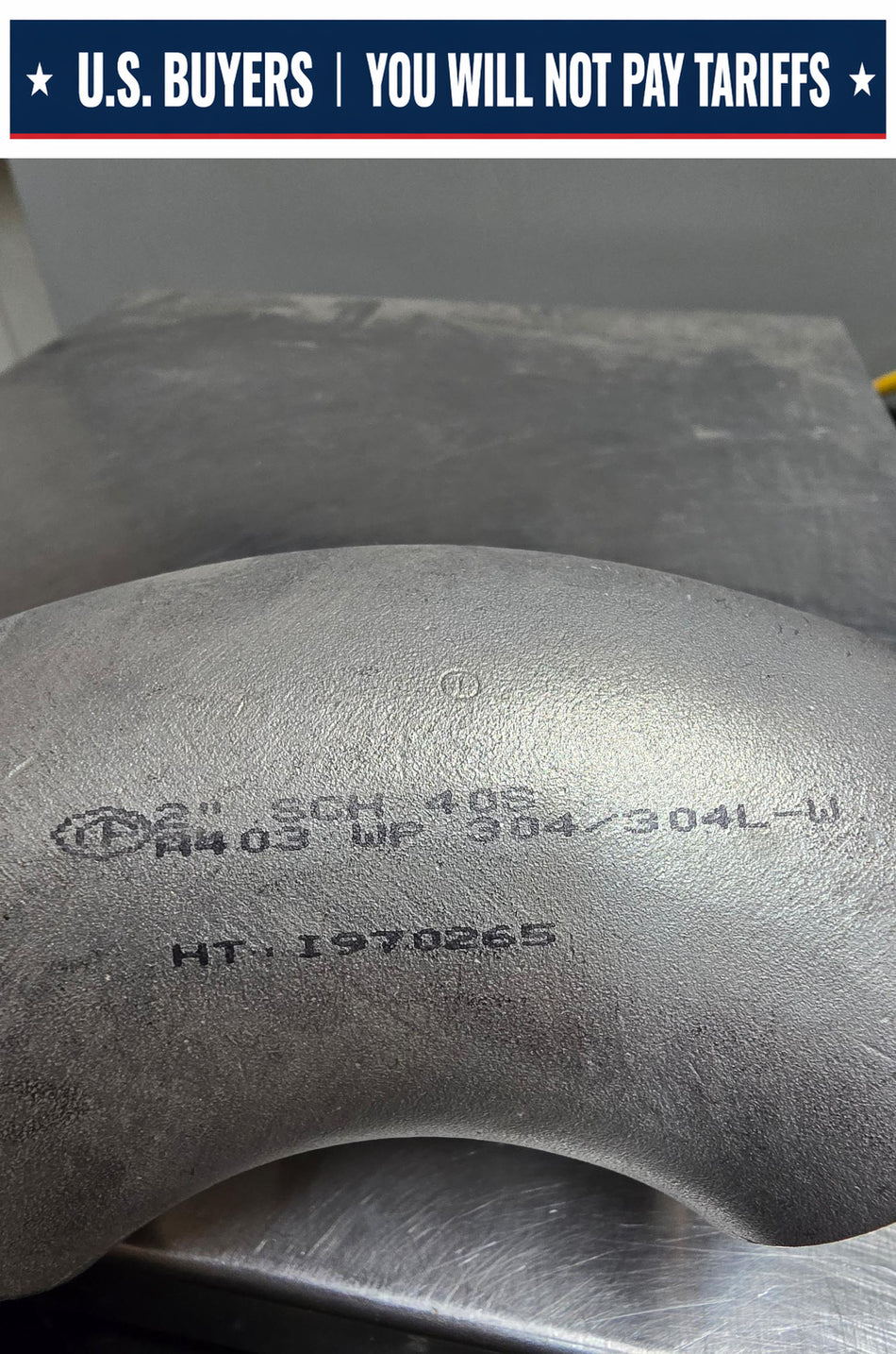 CP 2", 90° Elbow  2"  Schedule 40  Butt Weld  WP 304/304L-W Stainless Steel  A-403