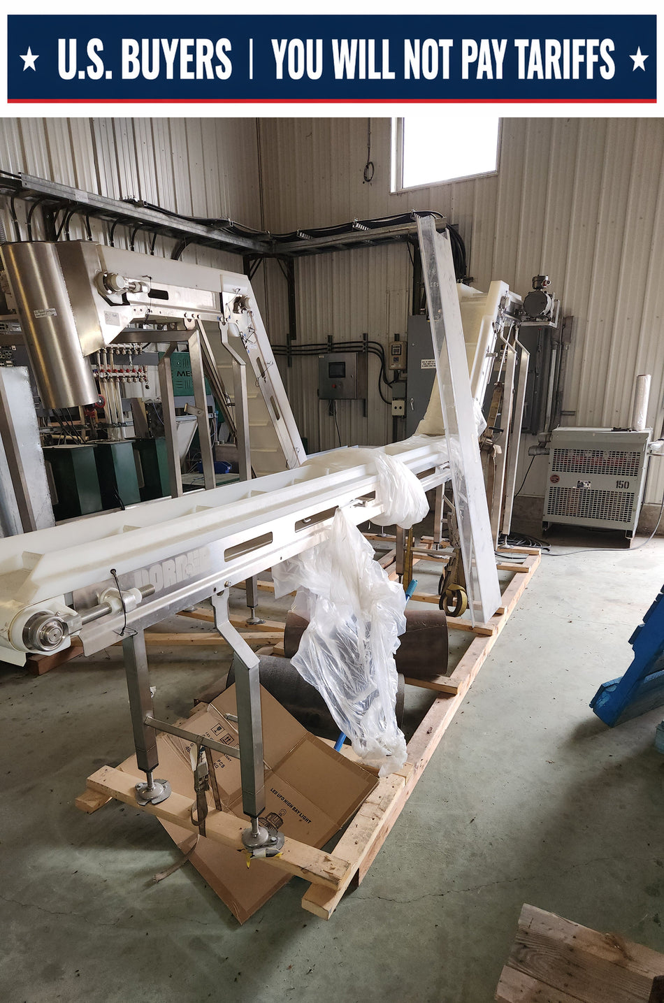 7" Wide Stainless Steel Conveyor with motor and gearbox