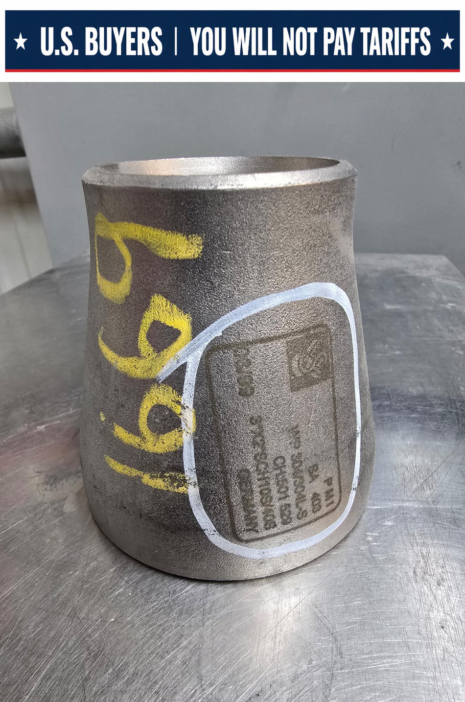 Schulz 3"X 2" Concentric Reducer  3"X 2"  Schedule 10S/40S  Butt Weld  WP 304/304L Stainless Steel  SA-403  Made in Germany