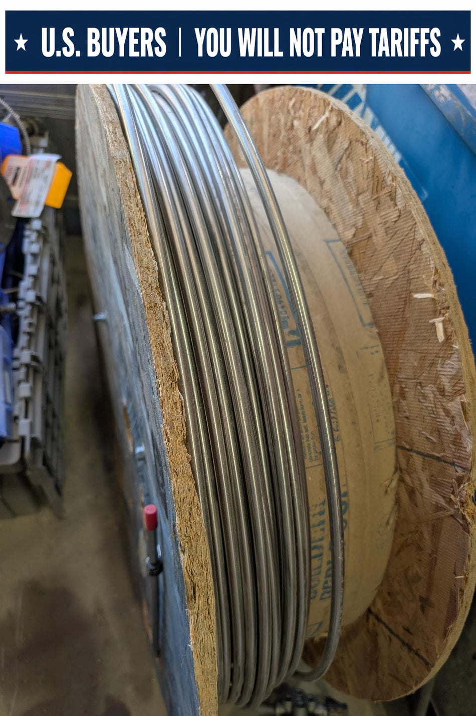 100' SS TUBING .375" X .049" 316L STAINLESS STEEL