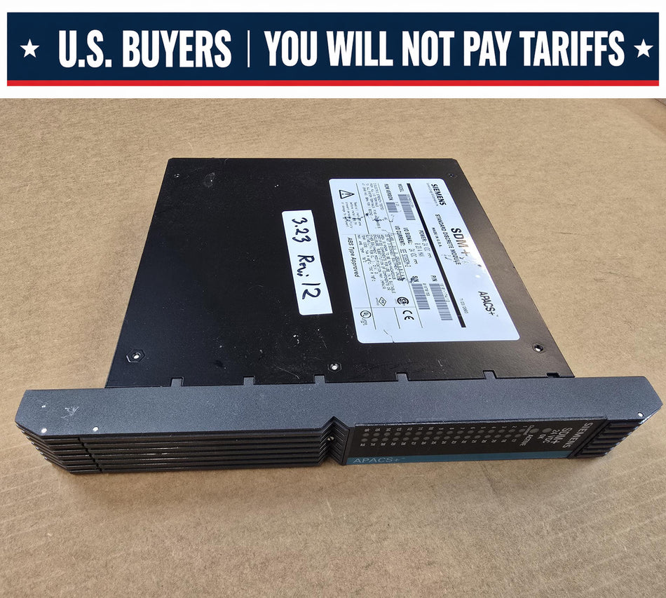 SIEMENS 39SDM024DCCBN APACS+, ROM:3.23, REV:12, SDM+ STANDARD DISCRETE MODULE, 24VDC  (Used)