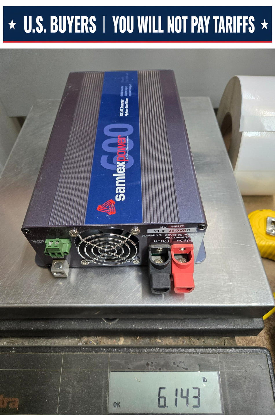 Samlex Power Inverter SA-600R-124, 21-30 VDC 30A to 120VAC , 600W