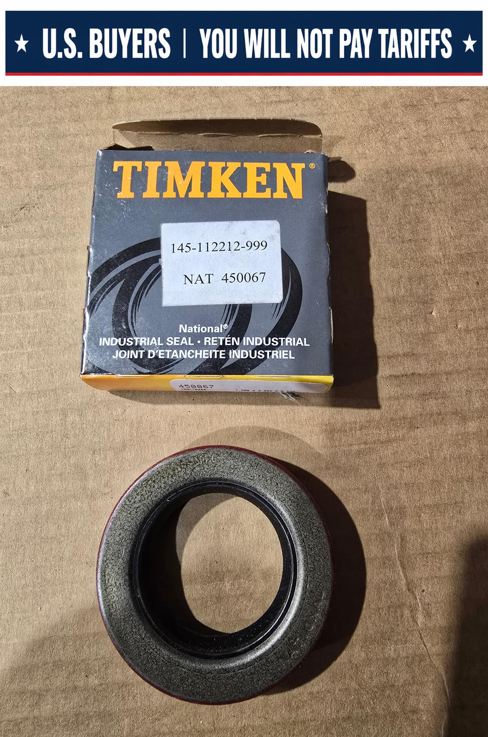 Timken National Seals 450067 Nitrile Oil Seal - Solid, 1.500 in Shaft Dia., 2.506 in OD, 0.500 in Overall Width