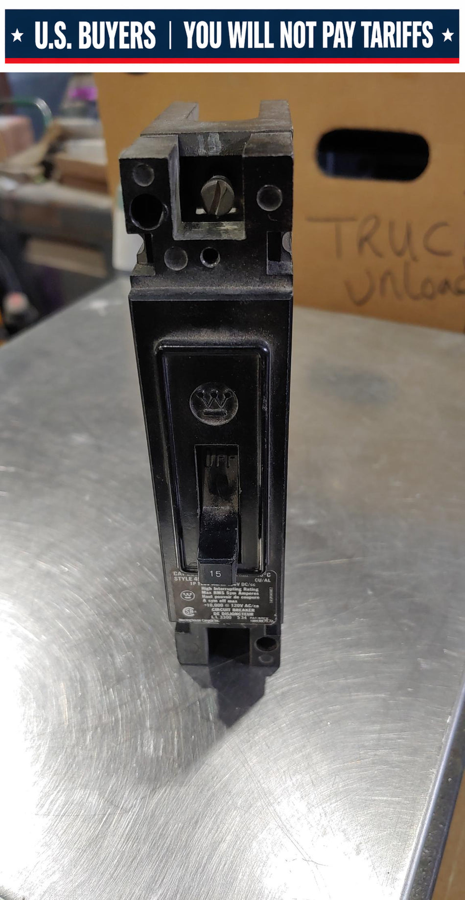 Westinghouse EB1015 15A Breaker (used)