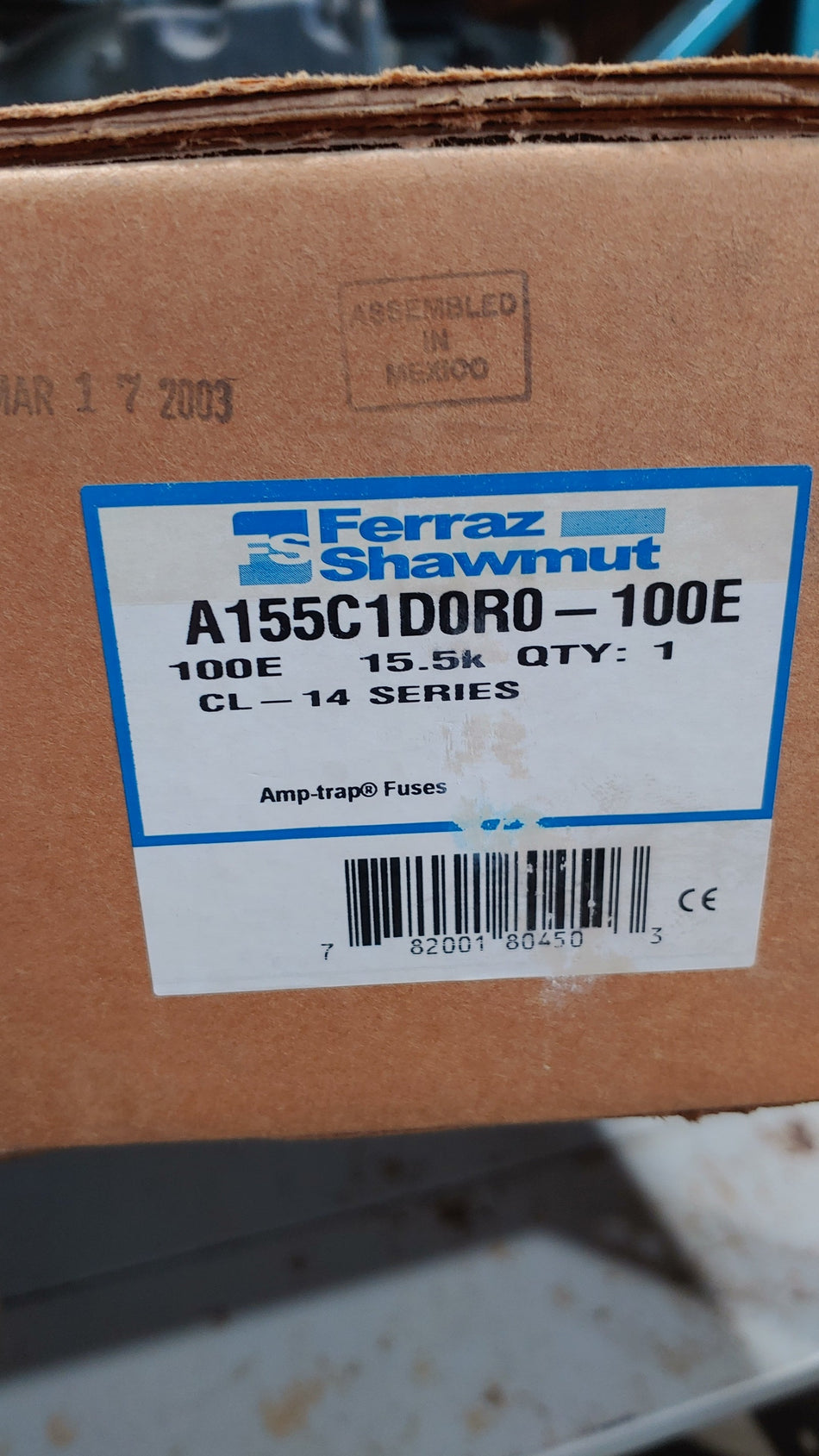 Mersen A155C1D0R0-100E 15.5k CL-14 Series Fuse Ferraz Shawmut