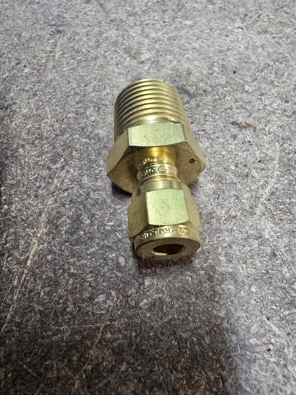 Hoke Gyrolok Brass 1/4-Inch OD x 1/2-Inch Male NPT Compression Connector Fitting