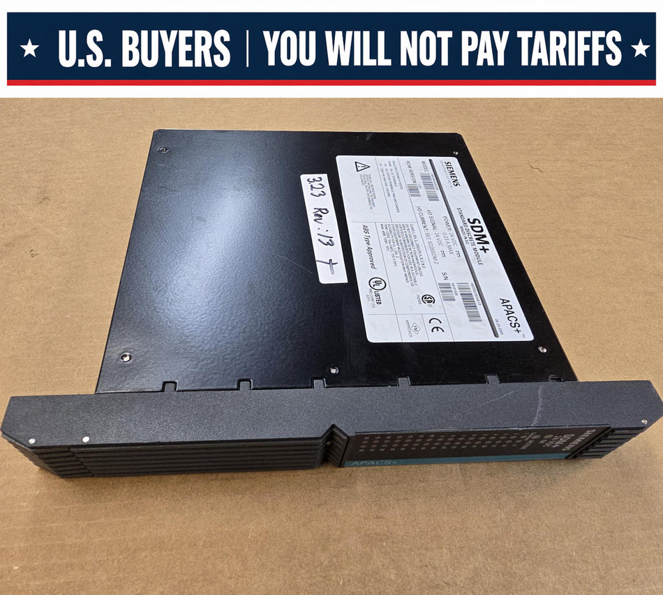 SIEMENS 39SDM024DCCBN APACS+, ROM:3.23, REV:13, SDM+ STANDARD DISCRETE MODULE, 24VDC  (Used)