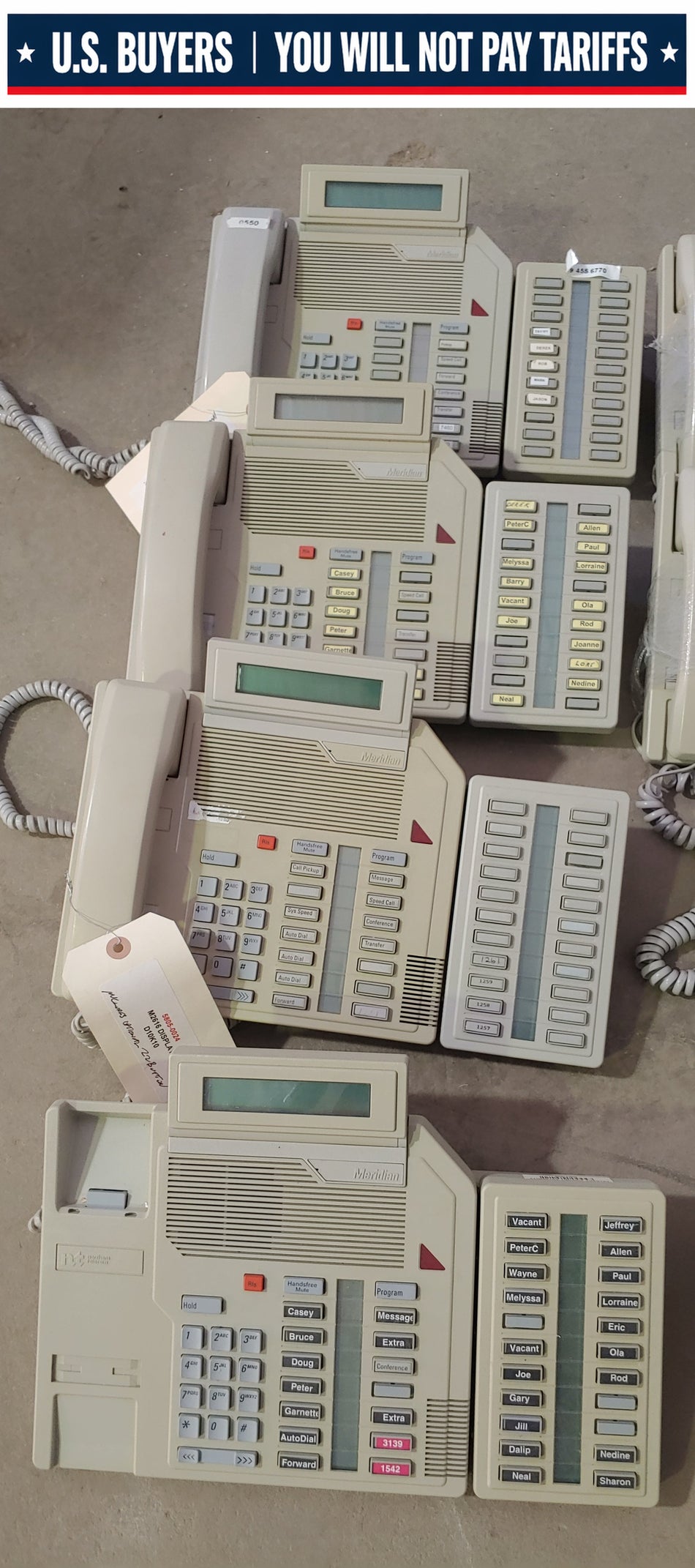 Lot of 8 Used Nortel Networks M2616 Office Telephones