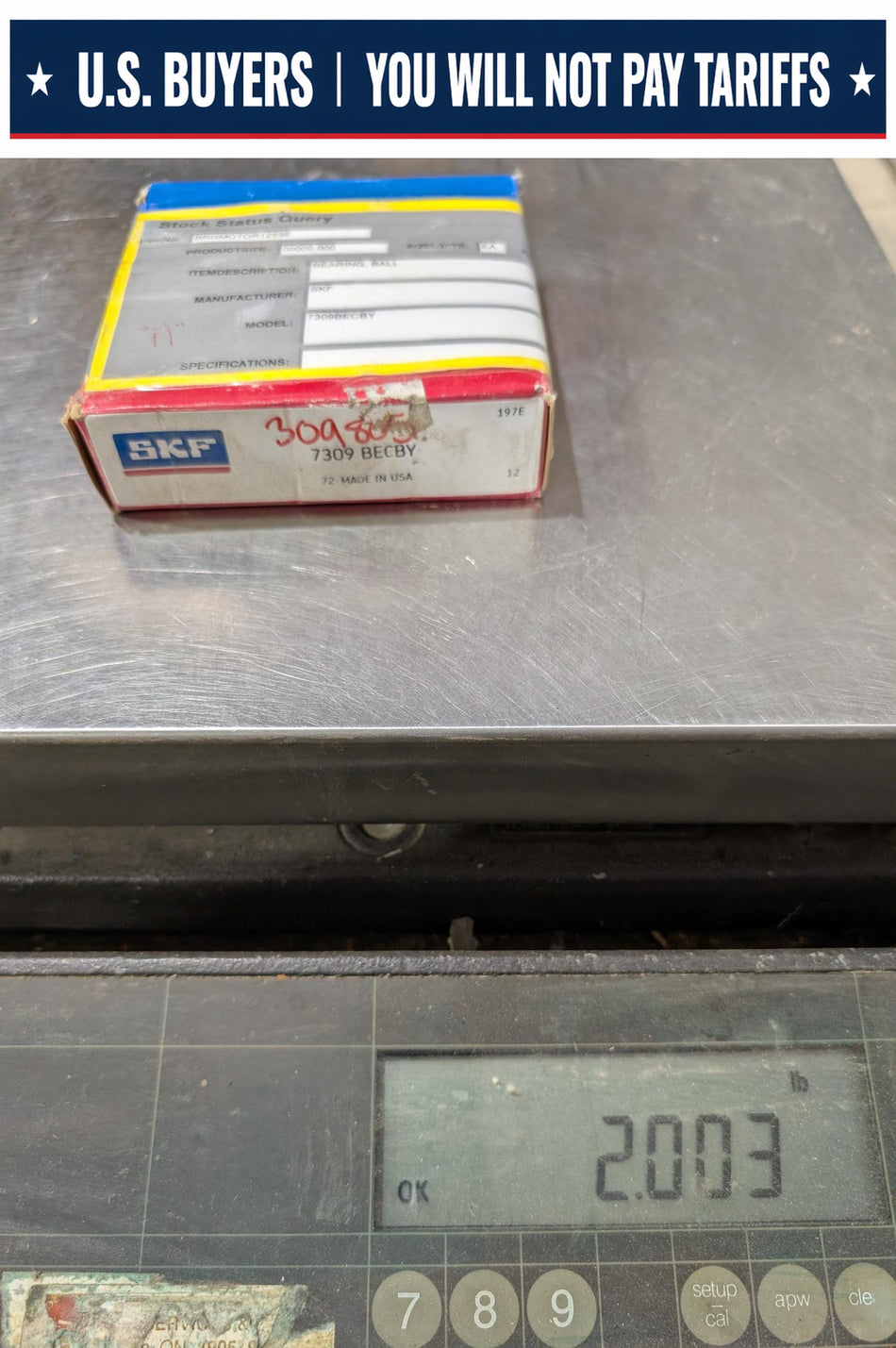 SKF Angular Contact Bearing - 7309 BECBY - NEW
