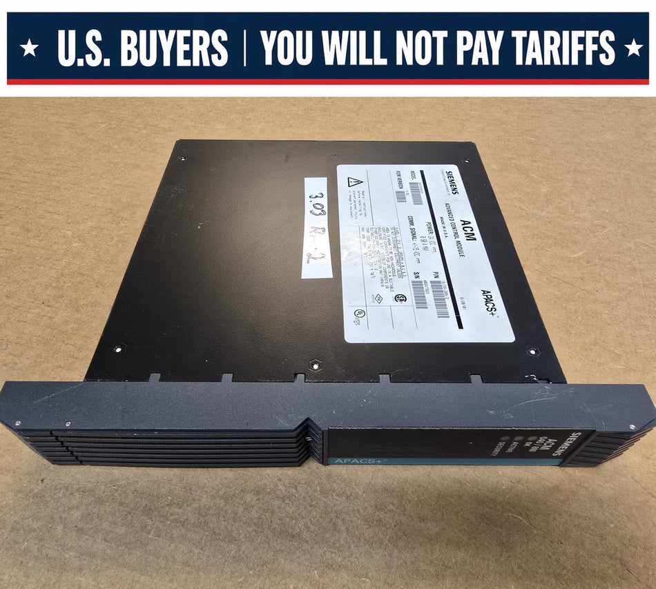 SIEMENS 39ACM28ADN APACS+, ROM:3.03, REV:2, ACM+ ADVANCED CONTROL MODULE, 24VDC, P/N:16139-208/2   (Used)