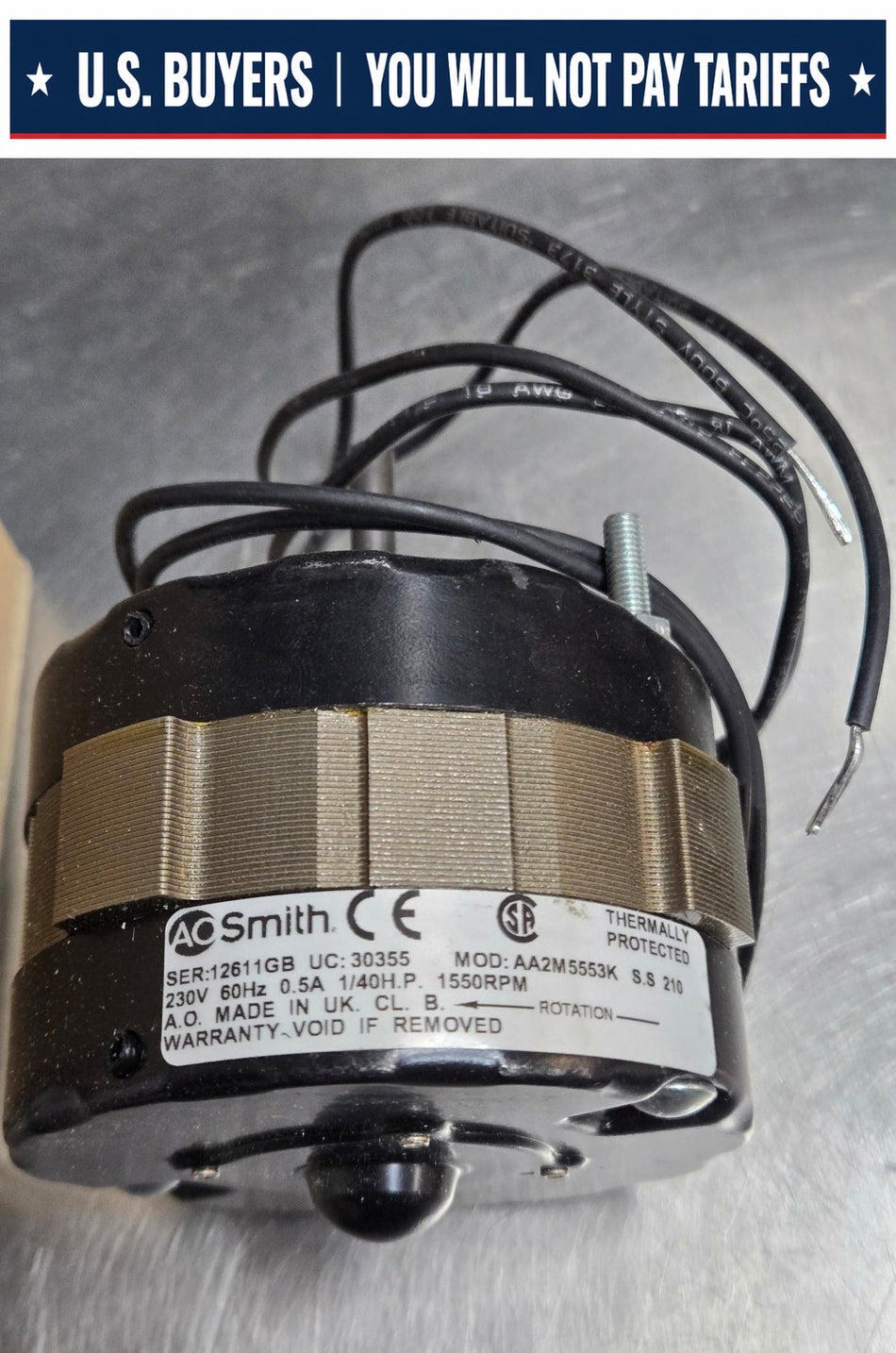 AO Smith AA2M5553K SS210 230V Motor