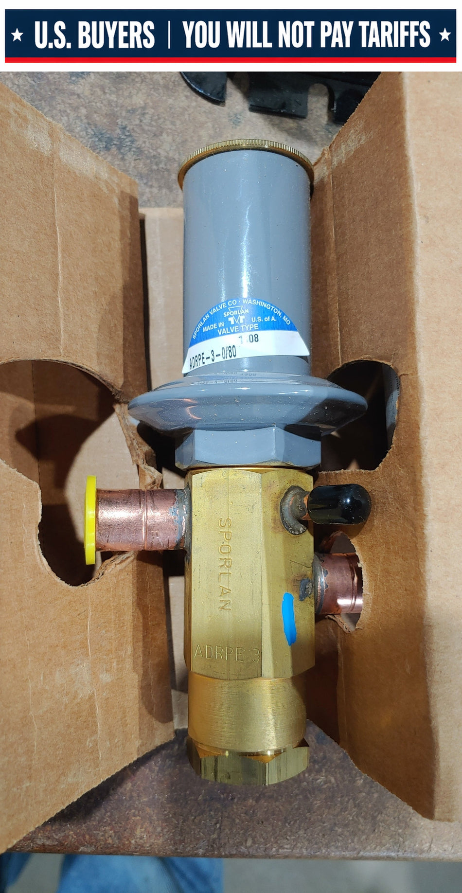 Sporlan 0/80 PSI 5/8" ODF Discharge Bypass Pressure Regulating Valve