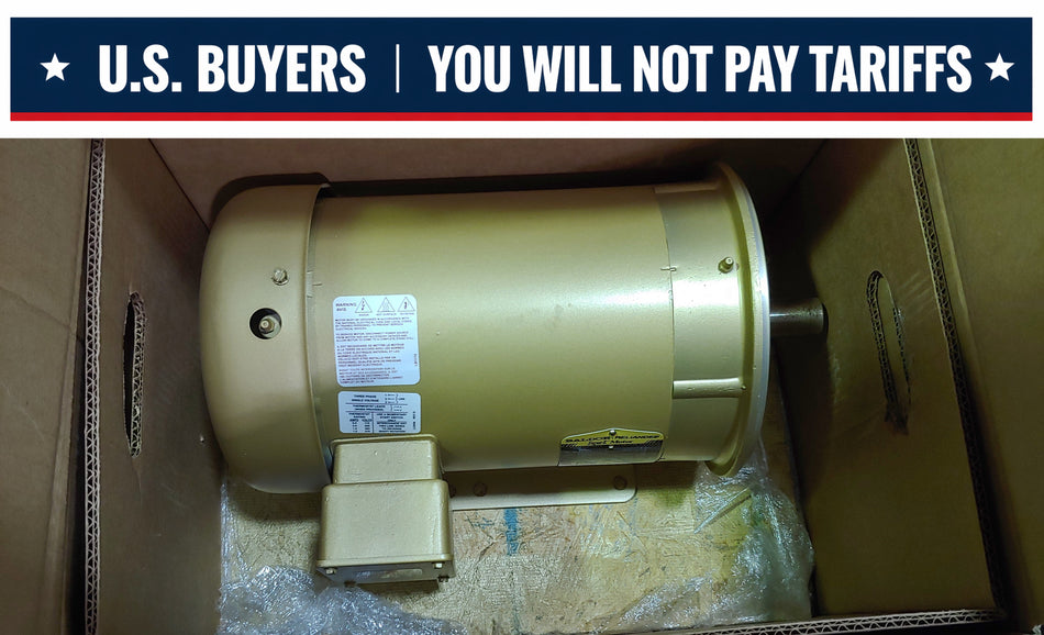 Baldor 3 HP Electric Motor, 575V, 1760 RPM , FR: 182TC New In Box!