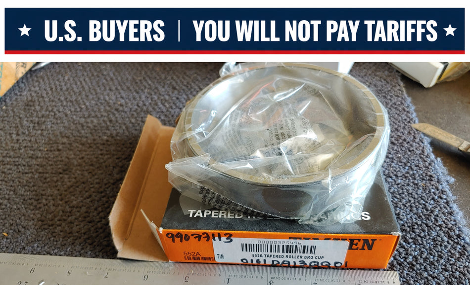 Timken 552A Tapered Roller Bearing Cup - Single Cup, 4.8750 in OD, 1.1875 in Width, Chrome Steel, Non-Flanged Cup