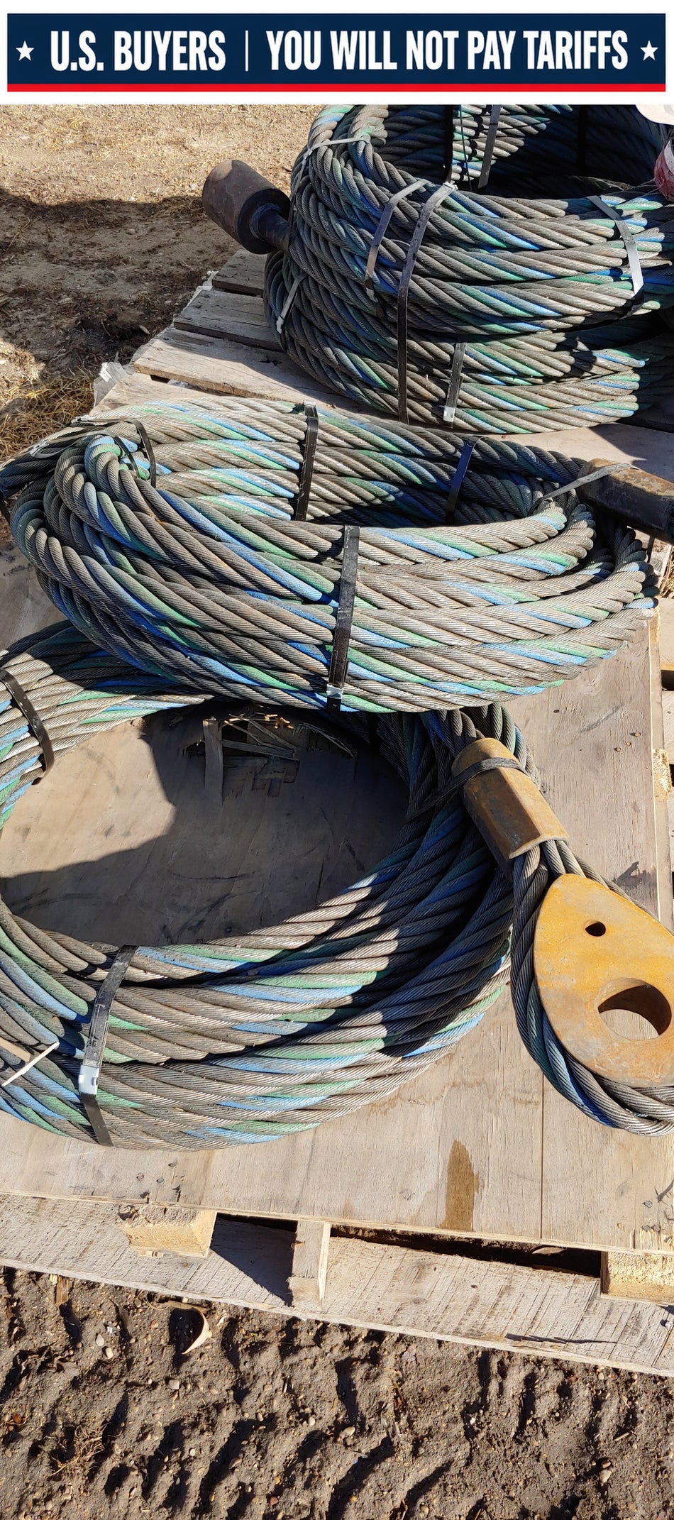 1.5 Inch diameter wire rope with clevises