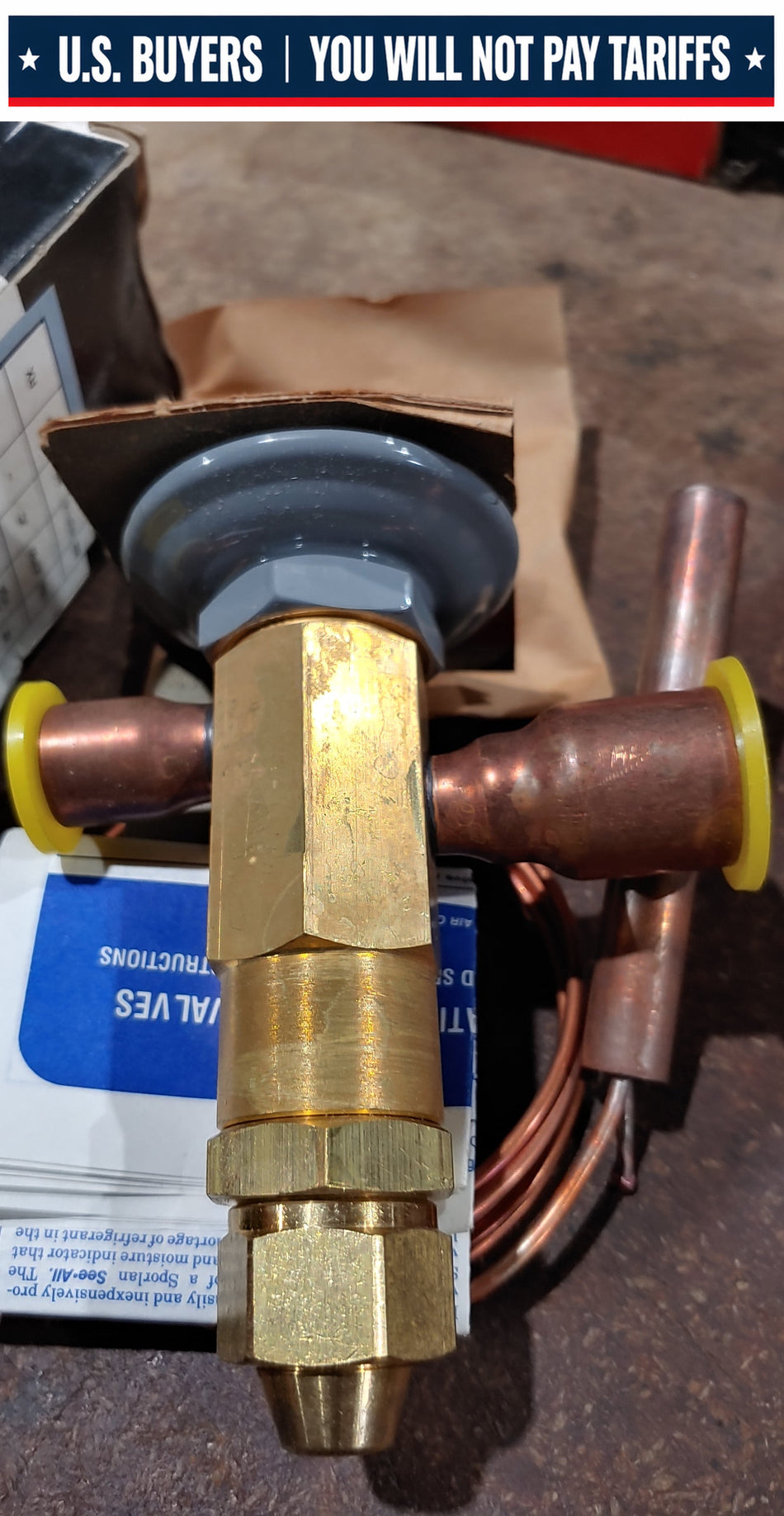 Sporlan 129852 SVE-8-CP100 Thermal Expansion Valve, 5/8" ODF Inlet x7/8" ODF Outlet R22  60" CAPILLARY 1/4" ODF