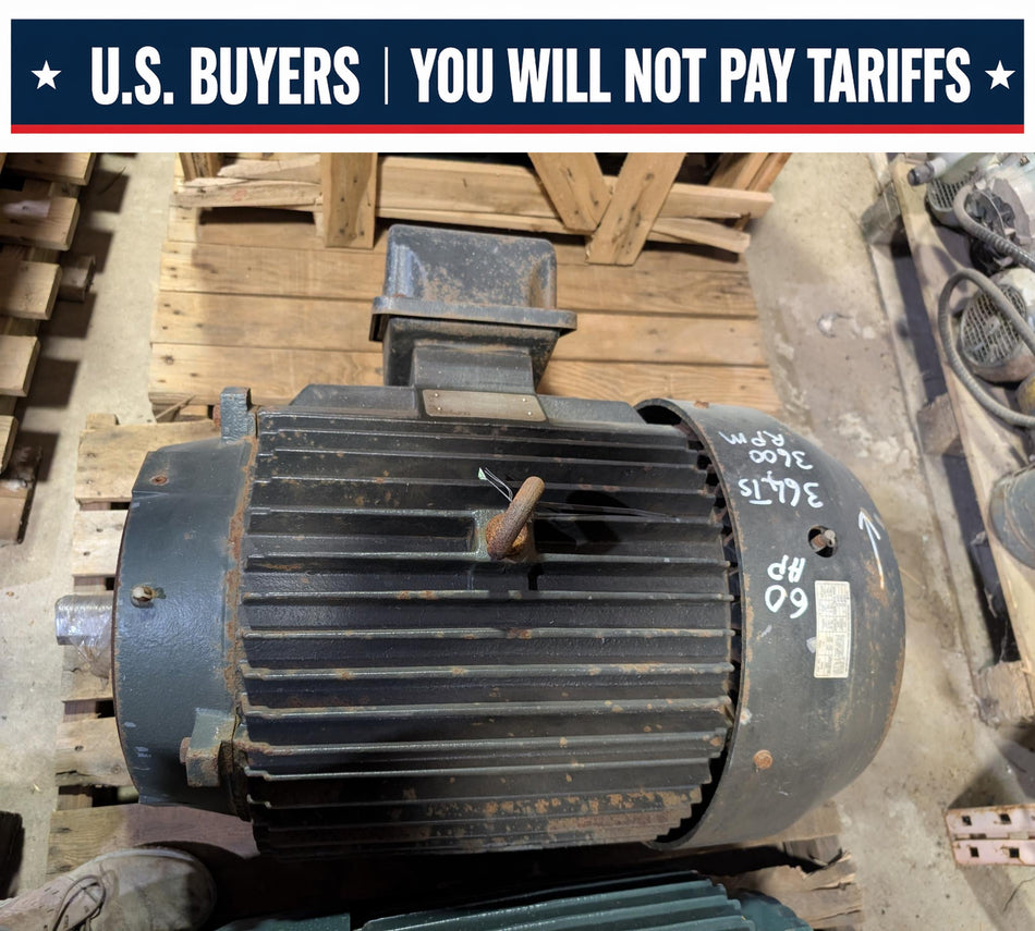 60 HP Toshiba Electric Motor, 575 Volts, 3550 RPM, 364TS - 0602XSSC41B-P