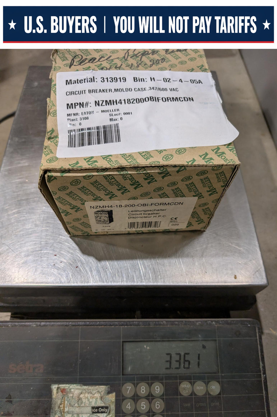 Klockner Moeller NZMH4-18-200-OBI-FORMCDN Circuit Breaker 2.1A 6-12A Trip 600Y/347V
