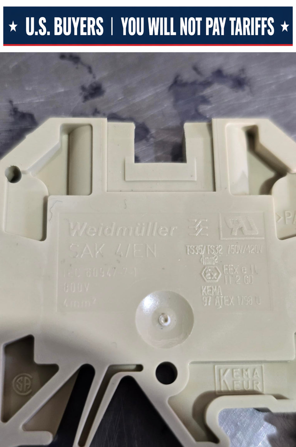 Weidmueller sak 4/EN TS35/TS32 FEED THRU TERMINAL (LOT OF 22)