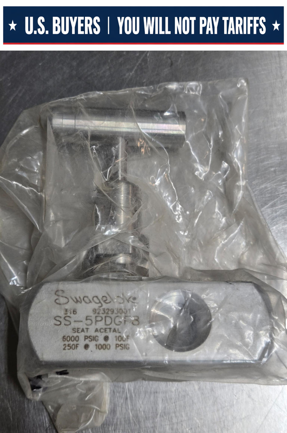 Swagelok - SS-5PDGF8 - 6000PSI, 1/2 in Stainless Steel Needle Valve FNPT 316ss