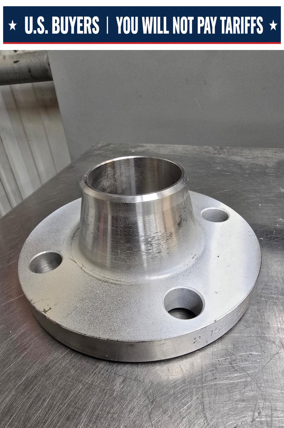 KOF Weld Neck Flange,  2 INCH,  4 HOLE  Sch 40,  Class #150,  SS F304/304L,  B16  SA/A182