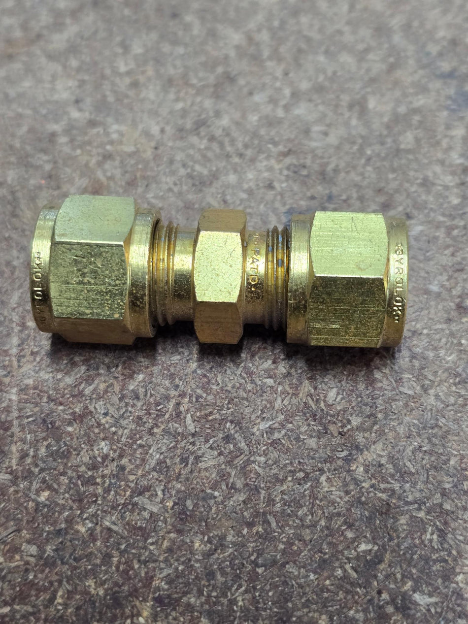 Hoke Gyrolok 6UBR 3/8 Tube Fitting Union Brass